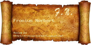 Fronius Norbert névjegykártya